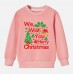 【12M-9Y】Kids Christmas Letter Print Cotton Stain Resistant Long Sleeve Sweatshirt