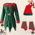 【12M-10Y】Girl Cute Christmas-themed Sequined Irregular Dress Including Santa Hat And Socks