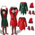 【12M-10Y】Girl Cute Christmas-themed Sequined Irregular Dress Including Santa Hat And Socks