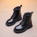 Girls Casual British Style Solid Color Tall Martin Boots