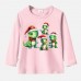 【12M-9Y】Unisex Kid Cotton Stain Resistant Christmas Dinosaurs Print Long Sleeve Tee