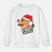 【12M-9Y】Unisex Kids Cotton Stain Resistant Christmas Golden Retriever Dog Print Long Sleeve Sweatshirt