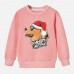 【12M-9Y】Unisex Kids Cotton Stain Resistant Christmas Golden Retriever Dog Print Long Sleeve Sweatshirt